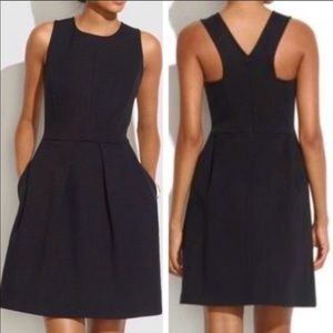 Madewell Neoprene Boxpleat Black Sleeveless Dress size 0